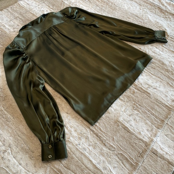 NWT💕Frame Gillian Silk Puff-Sleeve Blouse in Surplus Size L - Picture 9 of 14